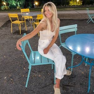 Zara white wide leg jeans